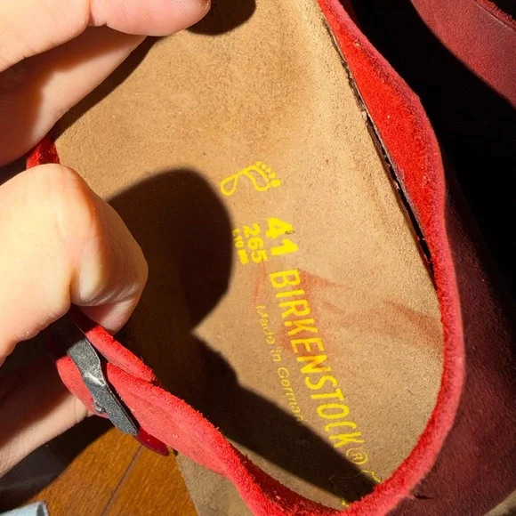 Birkenstock Red oiled leather gizeh size 41 - Picture 2 of 4